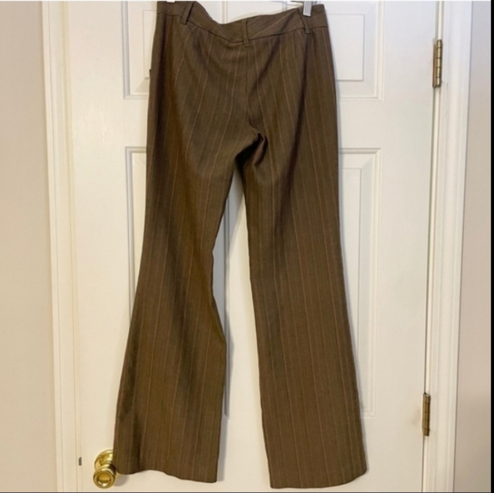 Brown & Pink pinstripe wide leg trousers size 8P